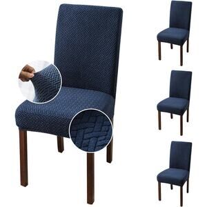 Genina Chair Covers for Dining Room Set of 4, Navy Blue